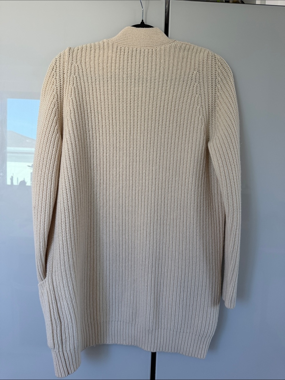 Theory Cream Open-Front Ribbed Cardigan - Picture 6 of 6